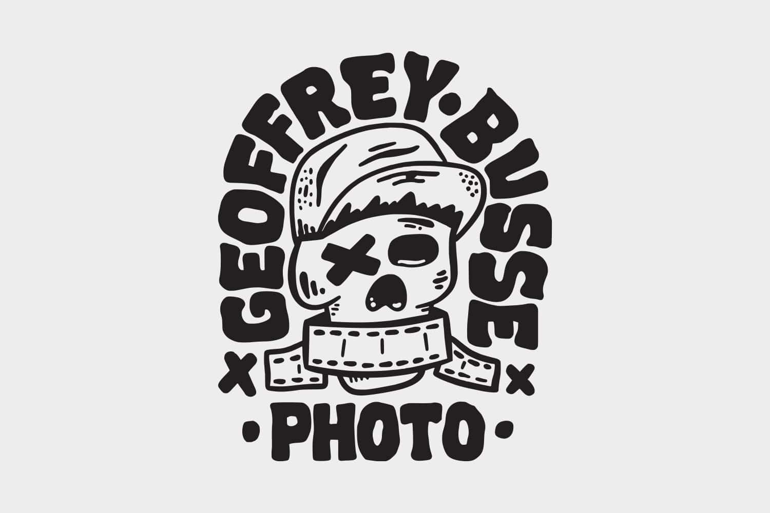 Geoffrey Busse Photography — illustrated skull logo with camera hat in circular badge